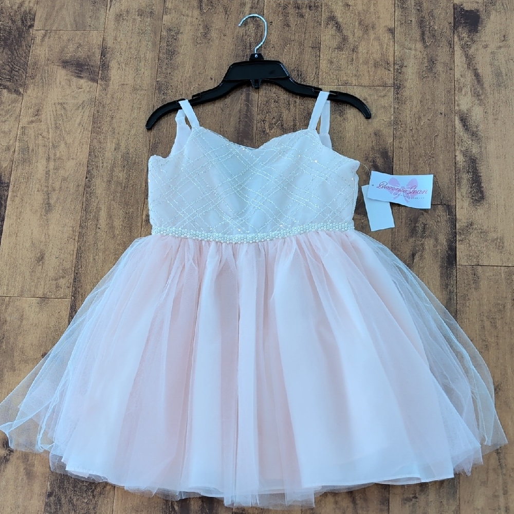 Bonnie Jean Elegant White and Pink Dress